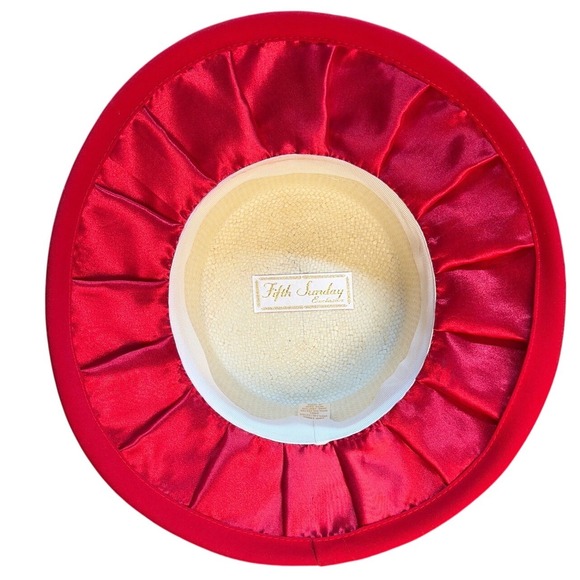 Fifth Sunday Exclusive Red Church‎ Hat Rhinestone Embellished Pillbox Dress Hat main image 9